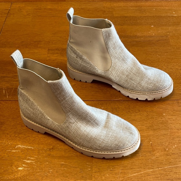 Dolce Vita Womens Size 9 Pepper Chelsea Boot Natural Linen - Picture 2 of 10